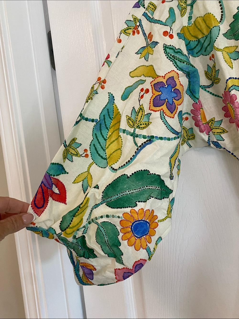Zara White Maxi Dress with Multicolor Floral Print - Picture 10 of 10